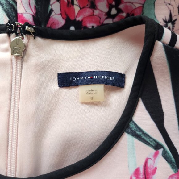 Stunning Tommy Hilfiger Pink Floral Bodycon Dress Size 8 - Picture 5 of 11